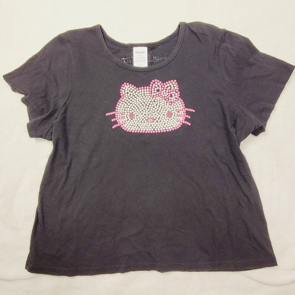 Sanrio Hello Kitty black 3D puff glitter graphic top Size 1X
Anime Kawaii Fan